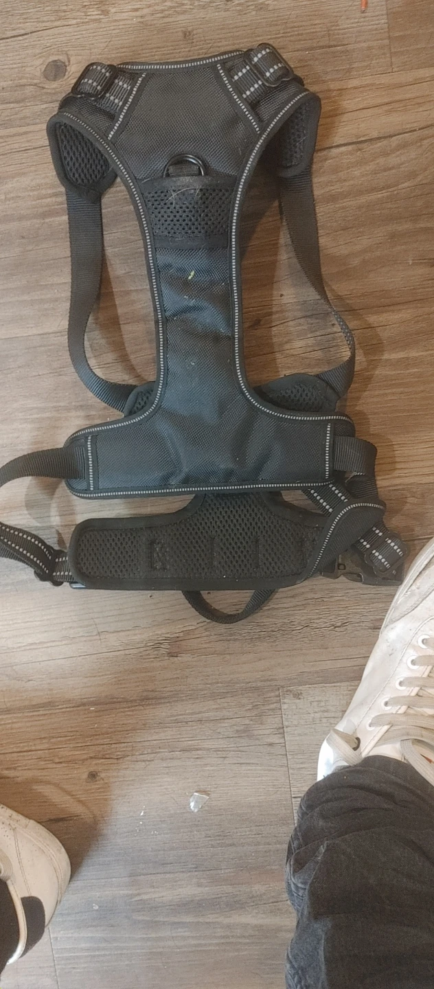 Black Dog Harness with Reflective Strips - photo 2