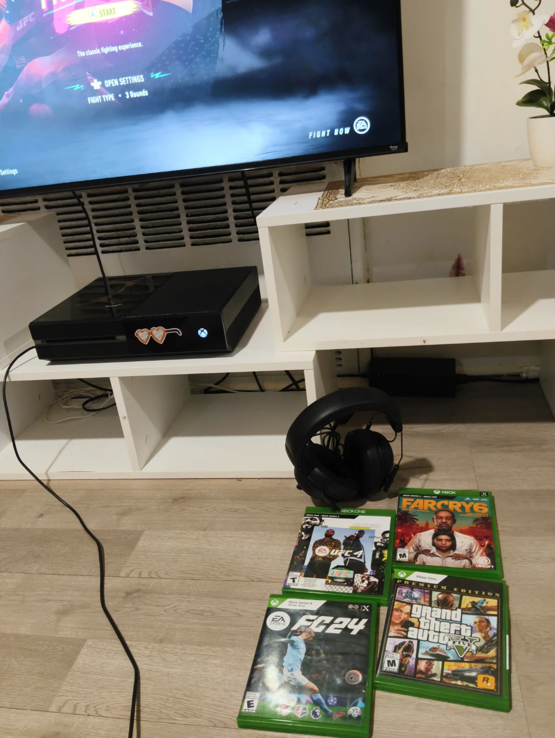 Xbox One Console with Games and Headphones