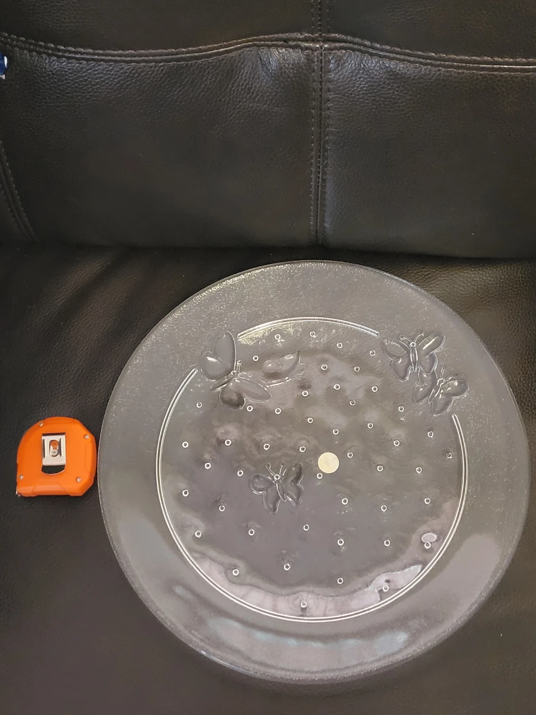 Glass Serving Platter with Butterfly Design made in Italy