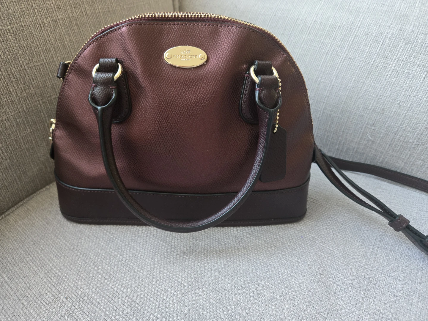 Coach Dome Satchel Handbag Purse - Burgundy