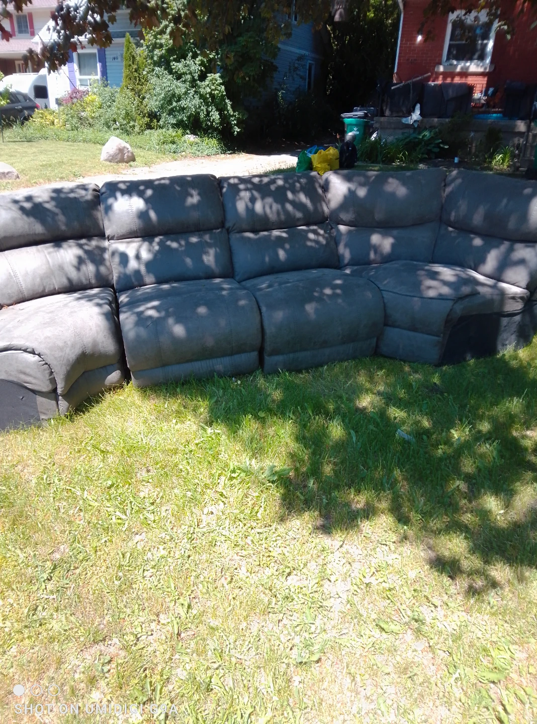 Grey Sectional Reclining Sofa
