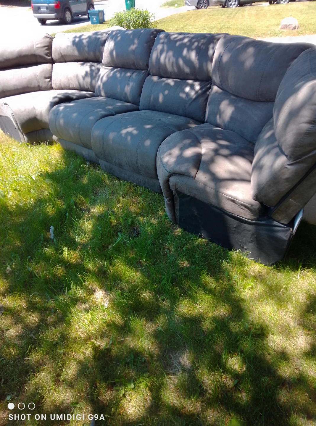 Grey Sectional Reclining Sofa - photo 2