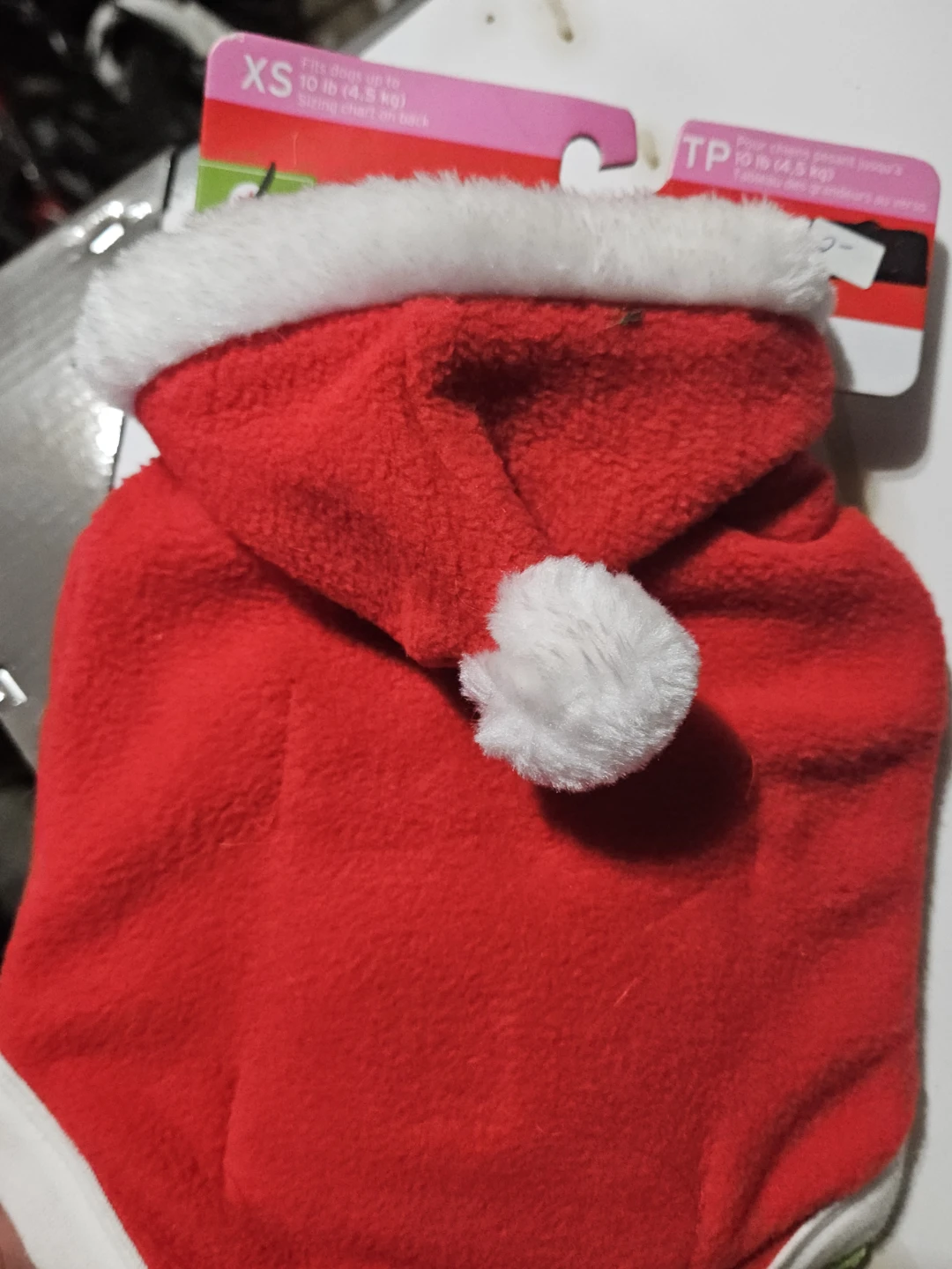 Red Santa Dog Coat- Size XS