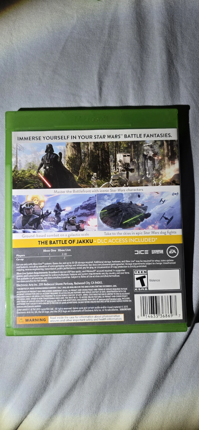 Star Wars BattleFront EA - xbox one disc - photo 2