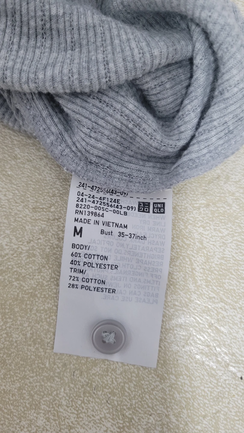 2 Uniqlo Henley T-Shirts - Grey & Black - photo 2