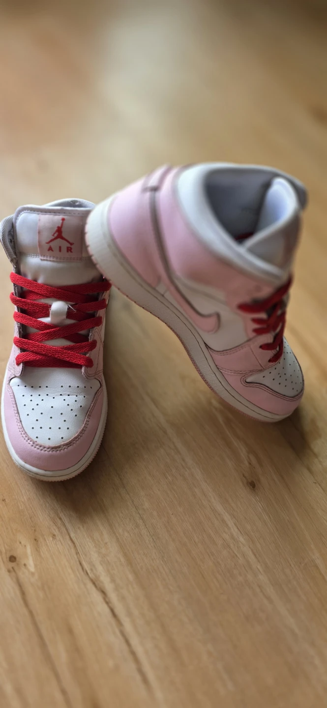 Air Jordan 1 Mid Pink Foam Fire Red 5.5Y