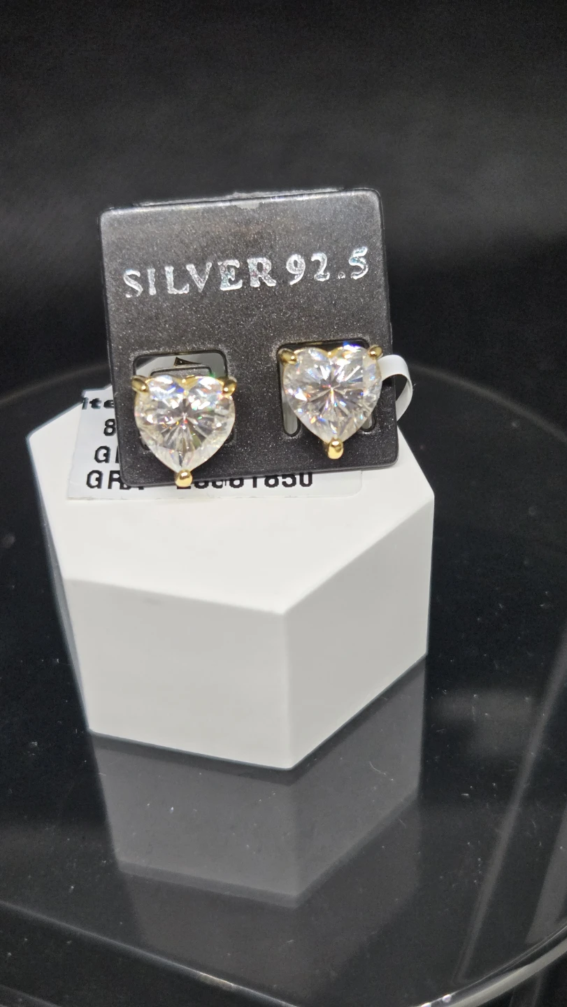 3CT Moissanite Heart Stud Earrings