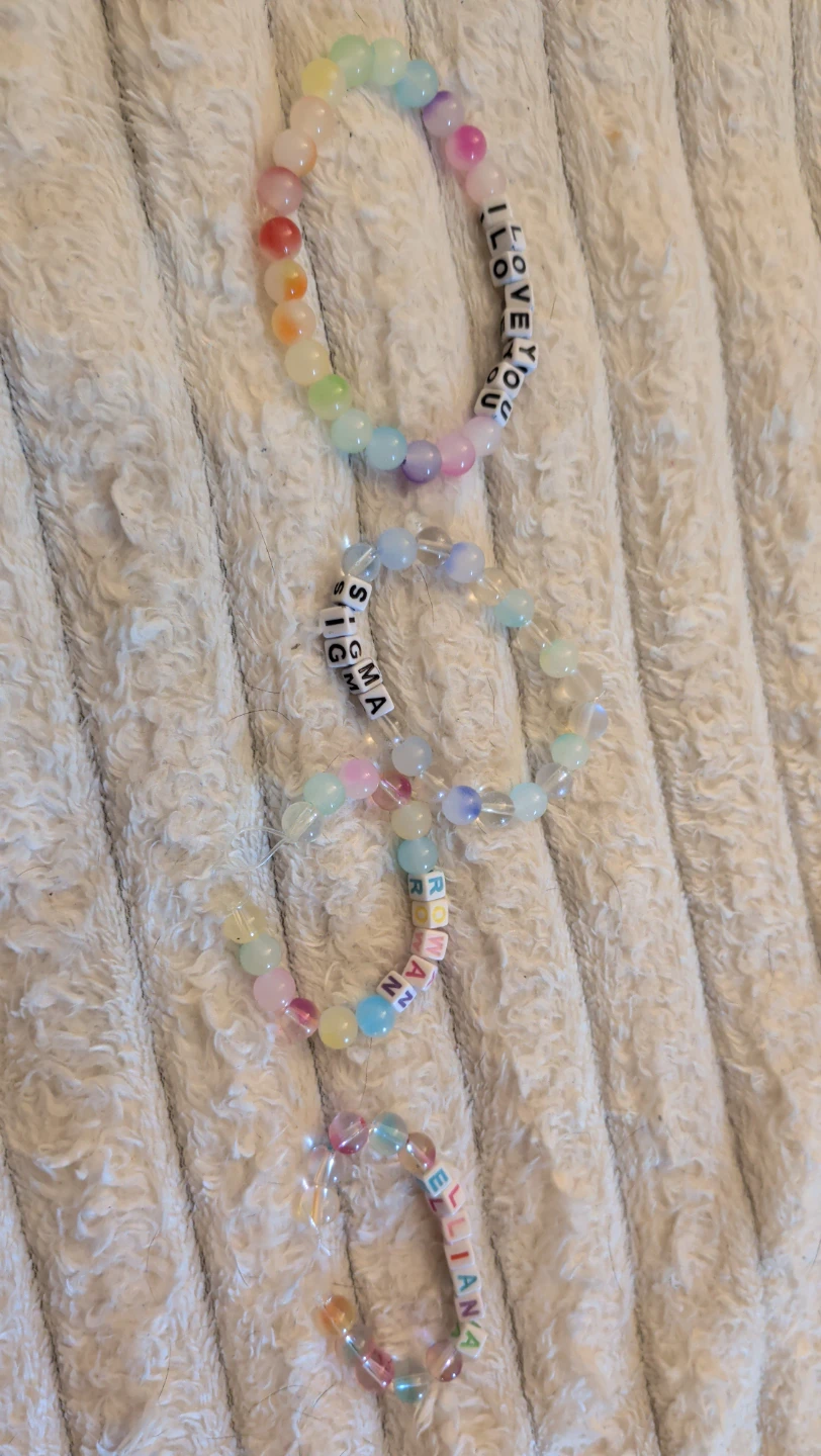 Beaded Bracelets with Names & Phrases