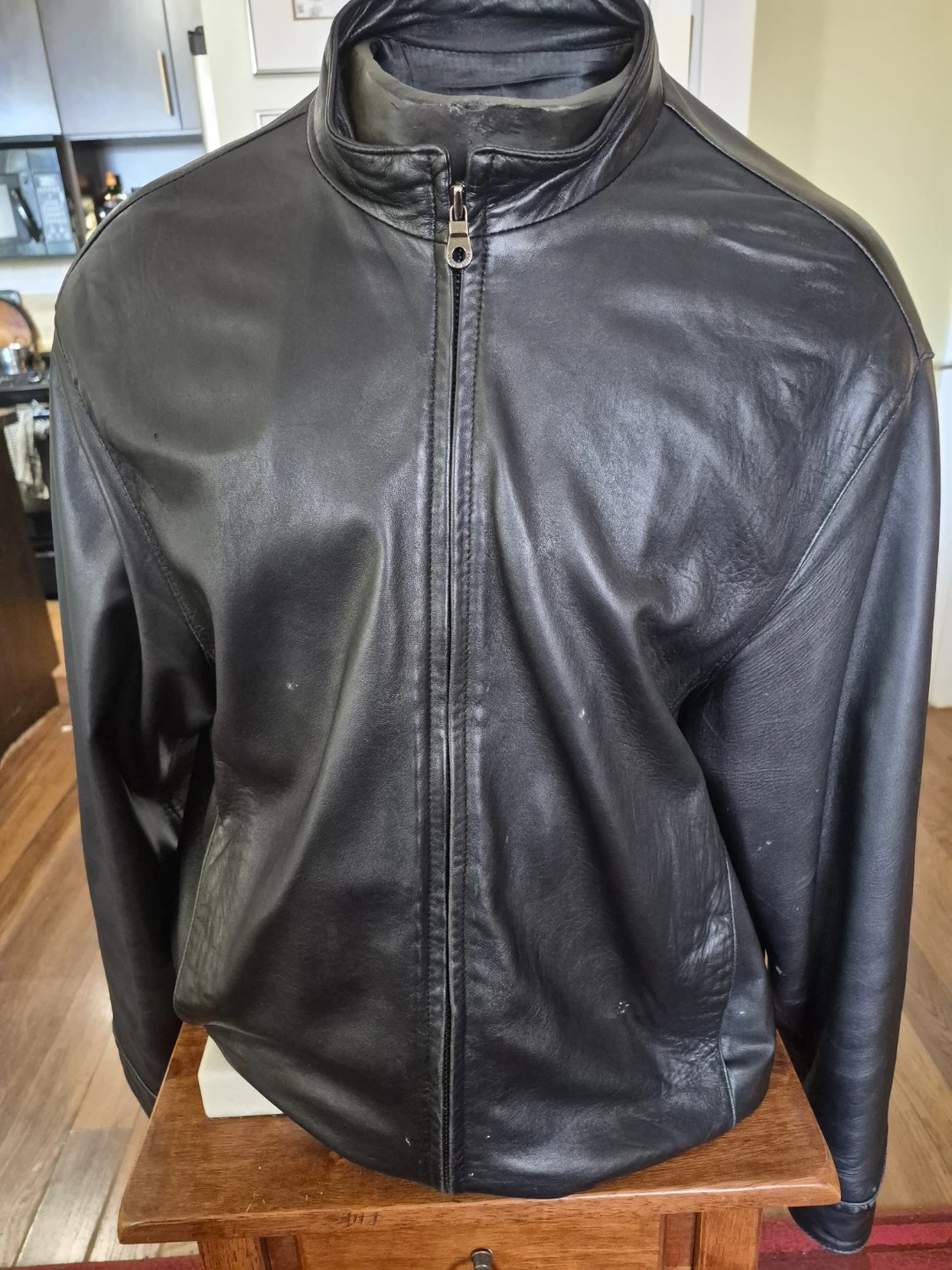 Andrew Marc Black Leather Jacket - Medium