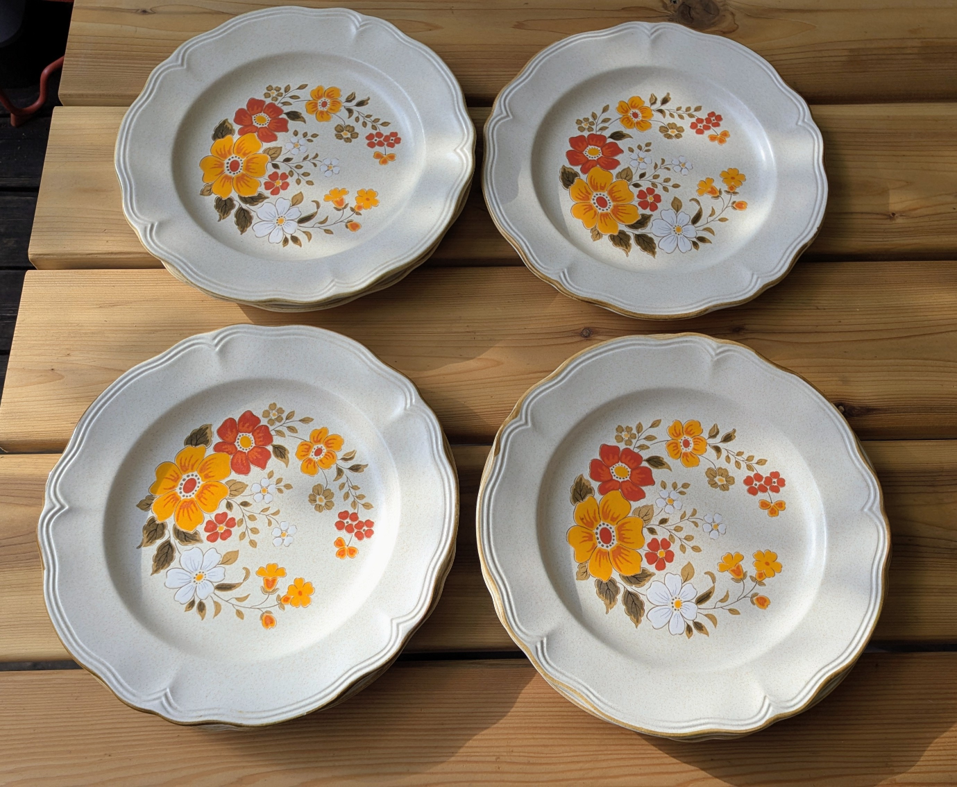 Vintage Wildflower Ironstone Dinner Plates, 7 Total - photo 2