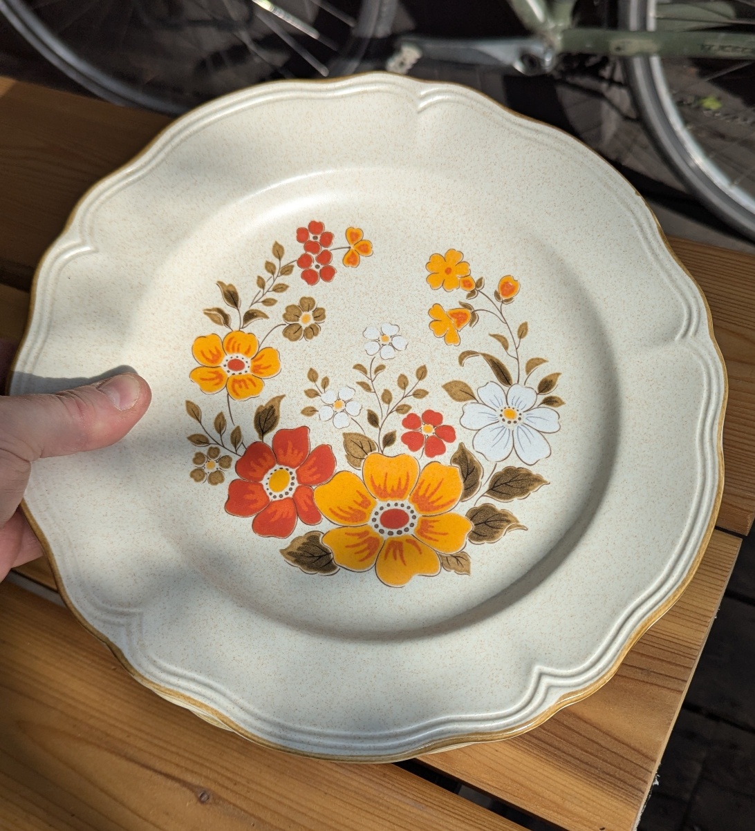 Vintage Wildflower Ironstone Dinner Plates, 7 Total - photo 5