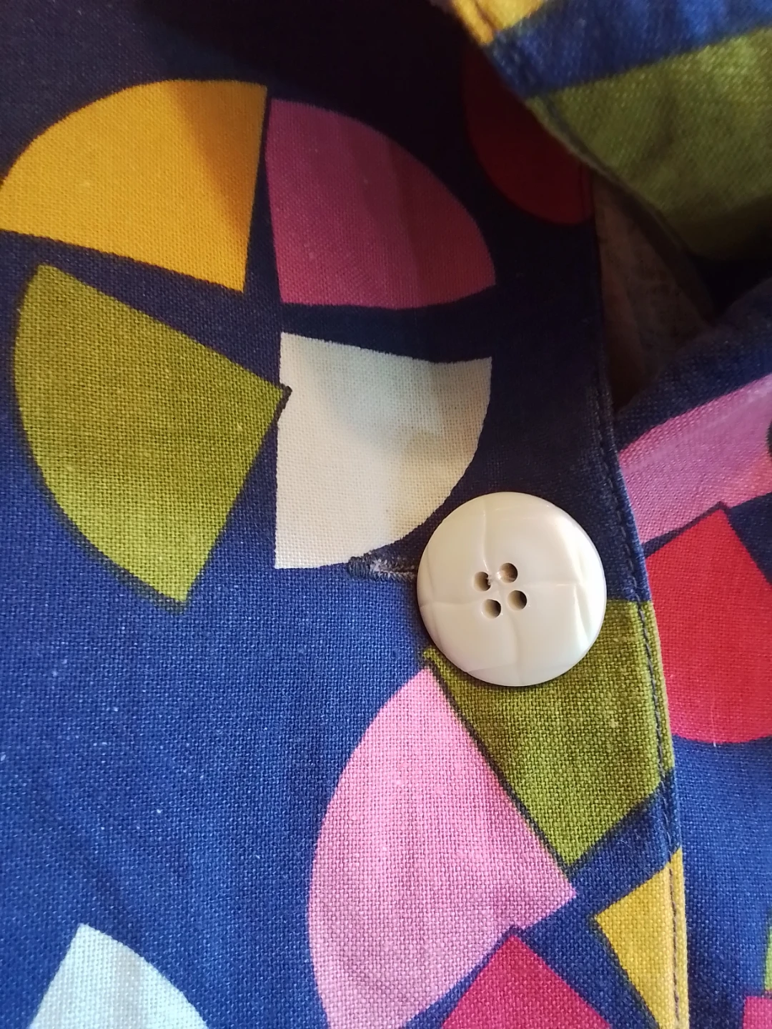 Vintage-Chic Multi-Color Geometric Shirt Jacket / Tunic - photo 4