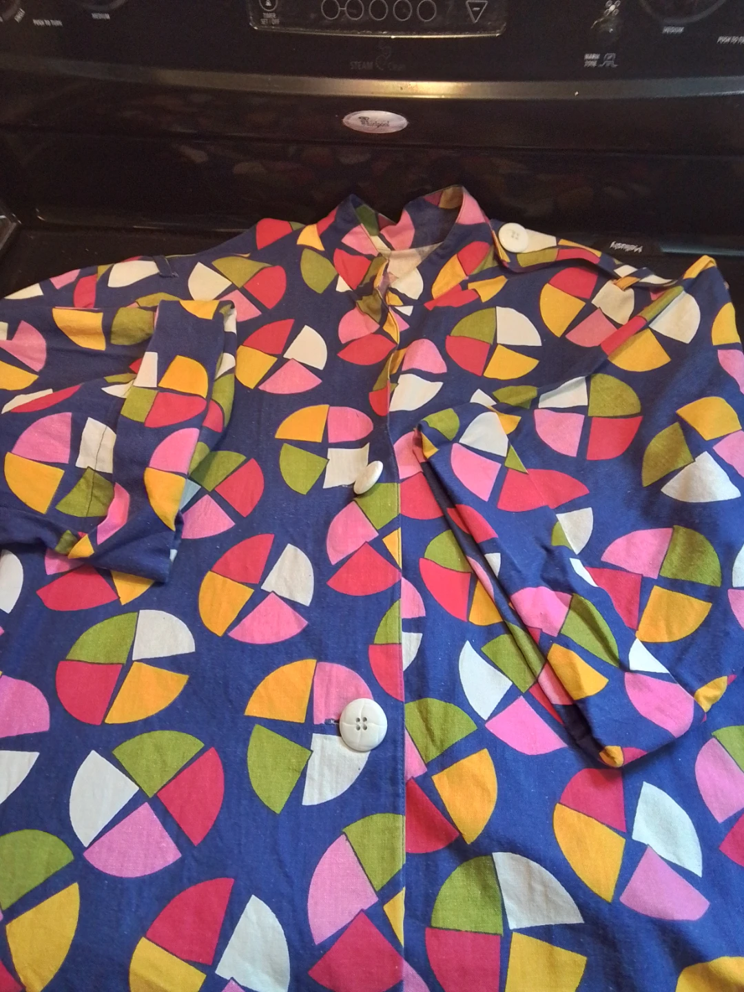 Vintage-Chic Multi-Color Geometric Shirt Jacket / Tunic - photo 5
