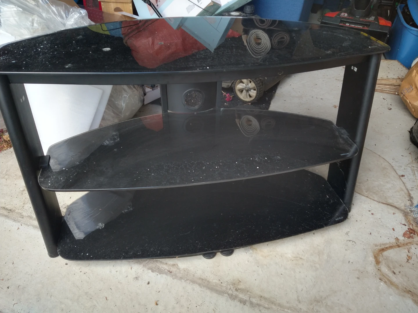 Black Glass TV Stand