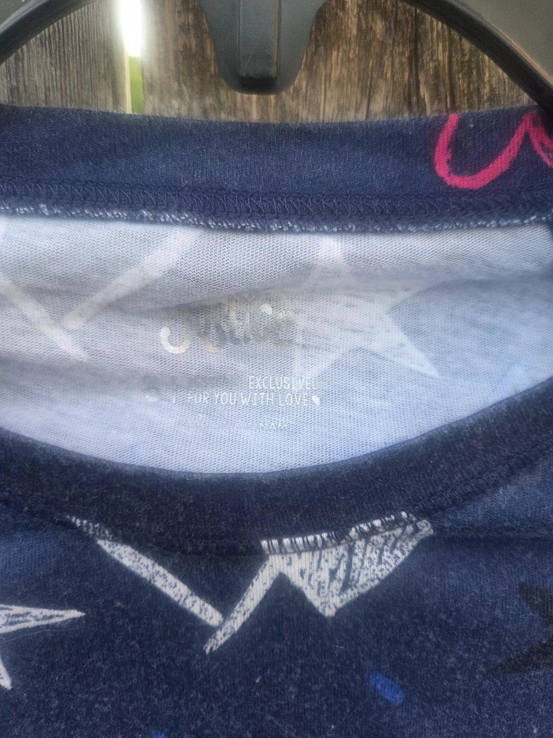 Justice Blue Long Sleeve Shirt with Stars and Hearts - photo 3