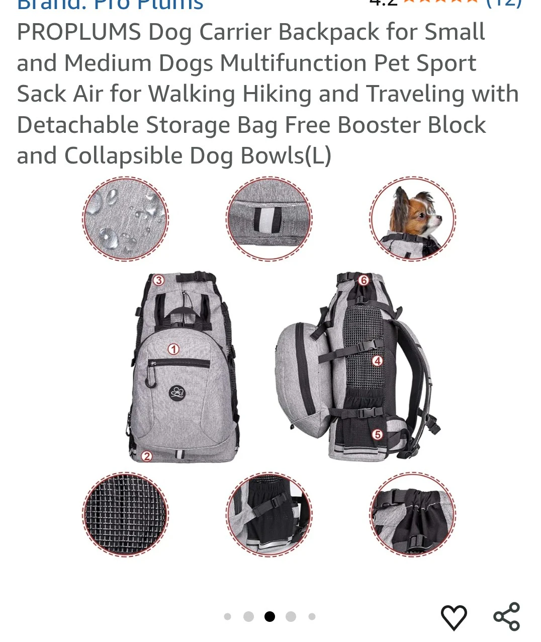 Pro Plums Dog Carrier Backpack - L - photo 2