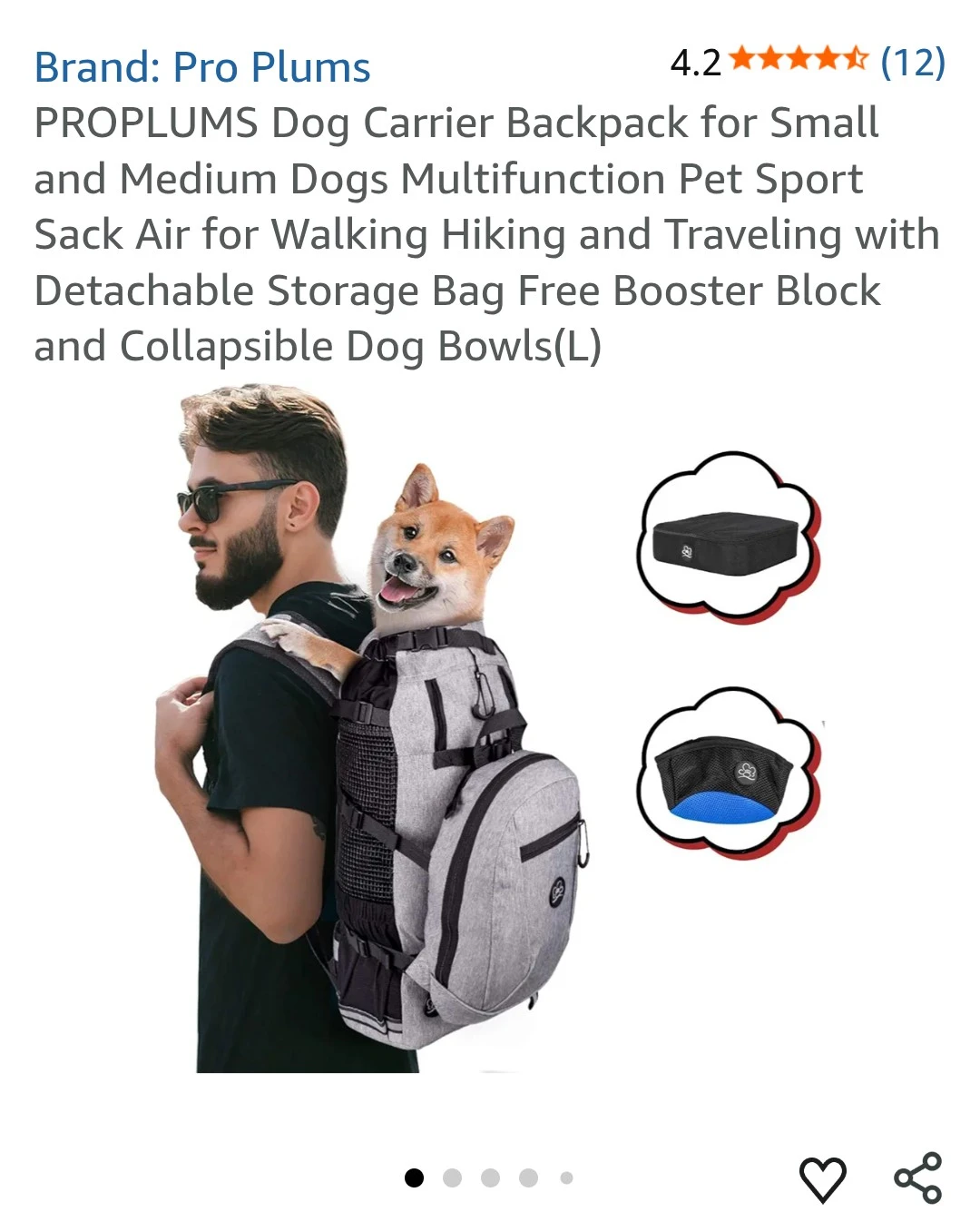 Pro Plums Dog Carrier Backpack - L