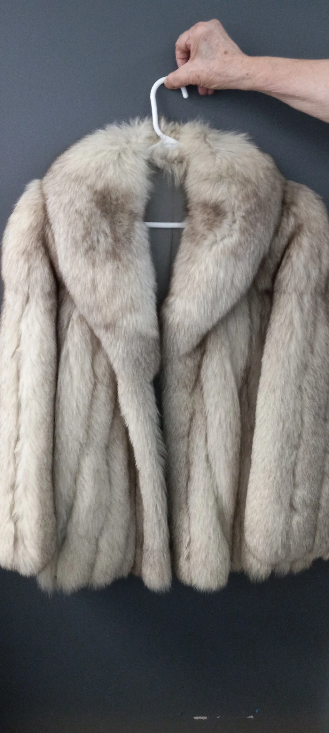 Vintage Gray & White Fur Coat - photo 2