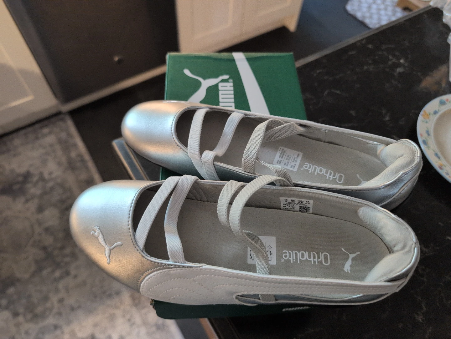 Puma Silver Ballet Flats
