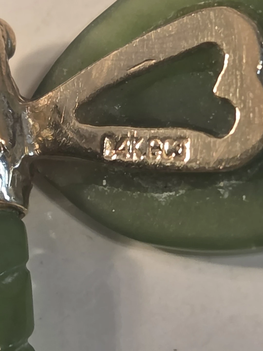 14k Jade Dragonfly Pendant with 14K Gold Clasp - photo 4