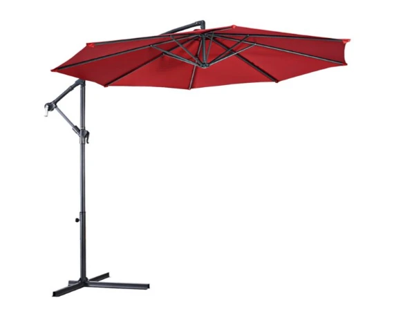 NEW Costway 10-ft Burgundy Garden Patio Umbrella Crank - photo 2
