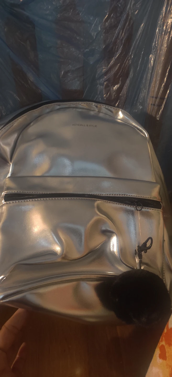 Kendall & Kylie Silver Metallic Backpack Large - photo 2