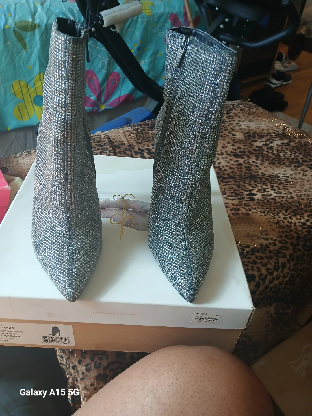 Jessica Simpson Rhinestone Pointed Toe Ankle Boots