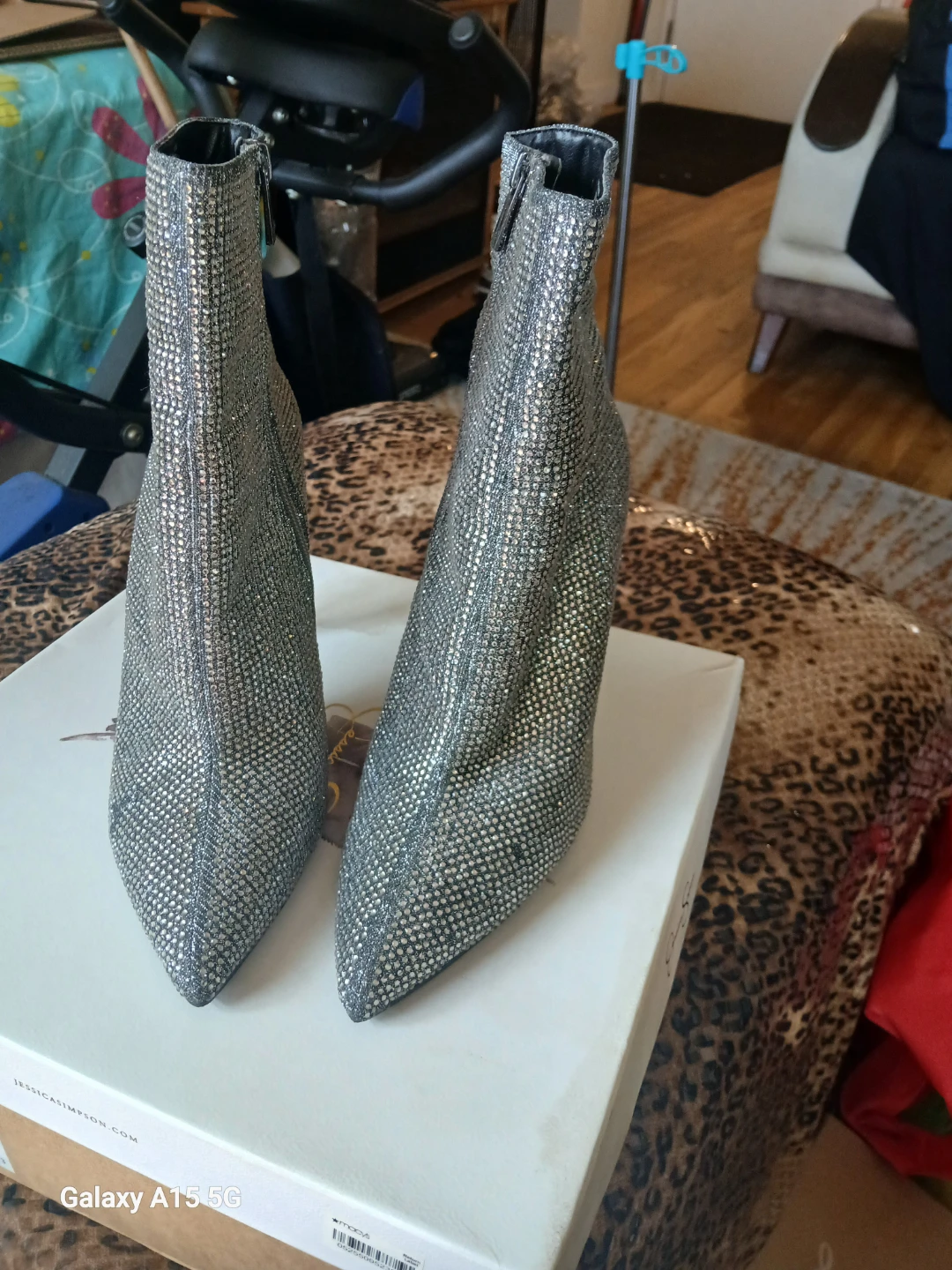 Jessica Simpson Rhinestone Pointed Toe Ankle Boots - photo 3