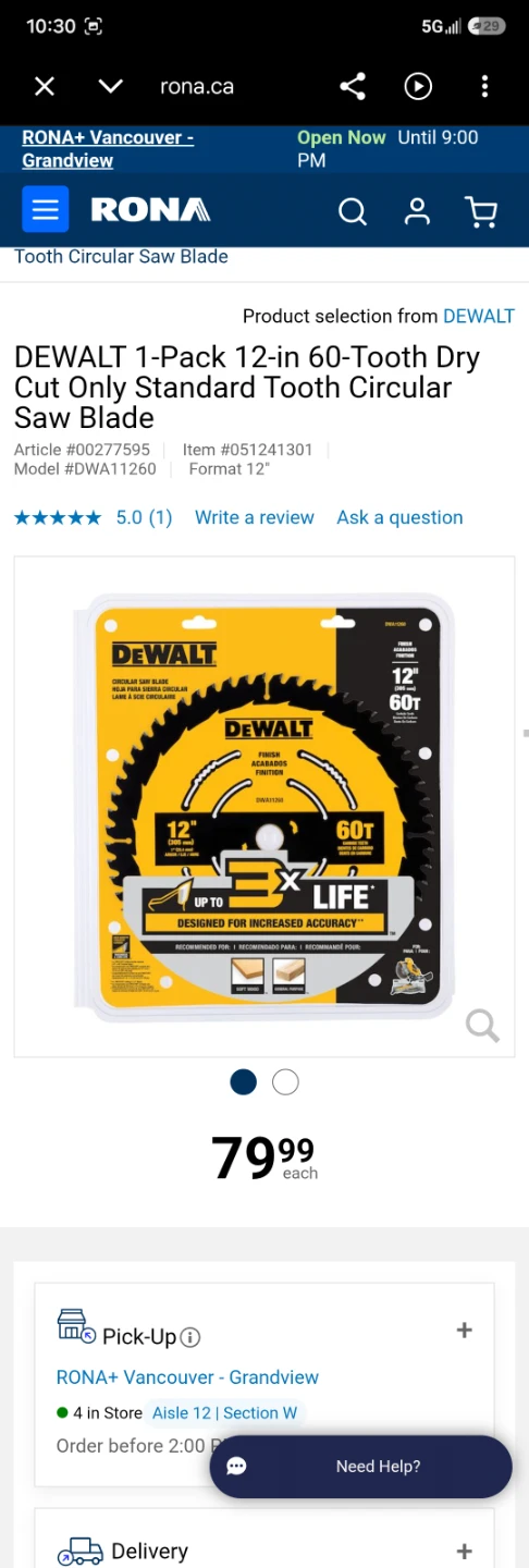 DEWALT 1-Pack 12-Inch 60-Tooth Circular Saw Blades - photo 2