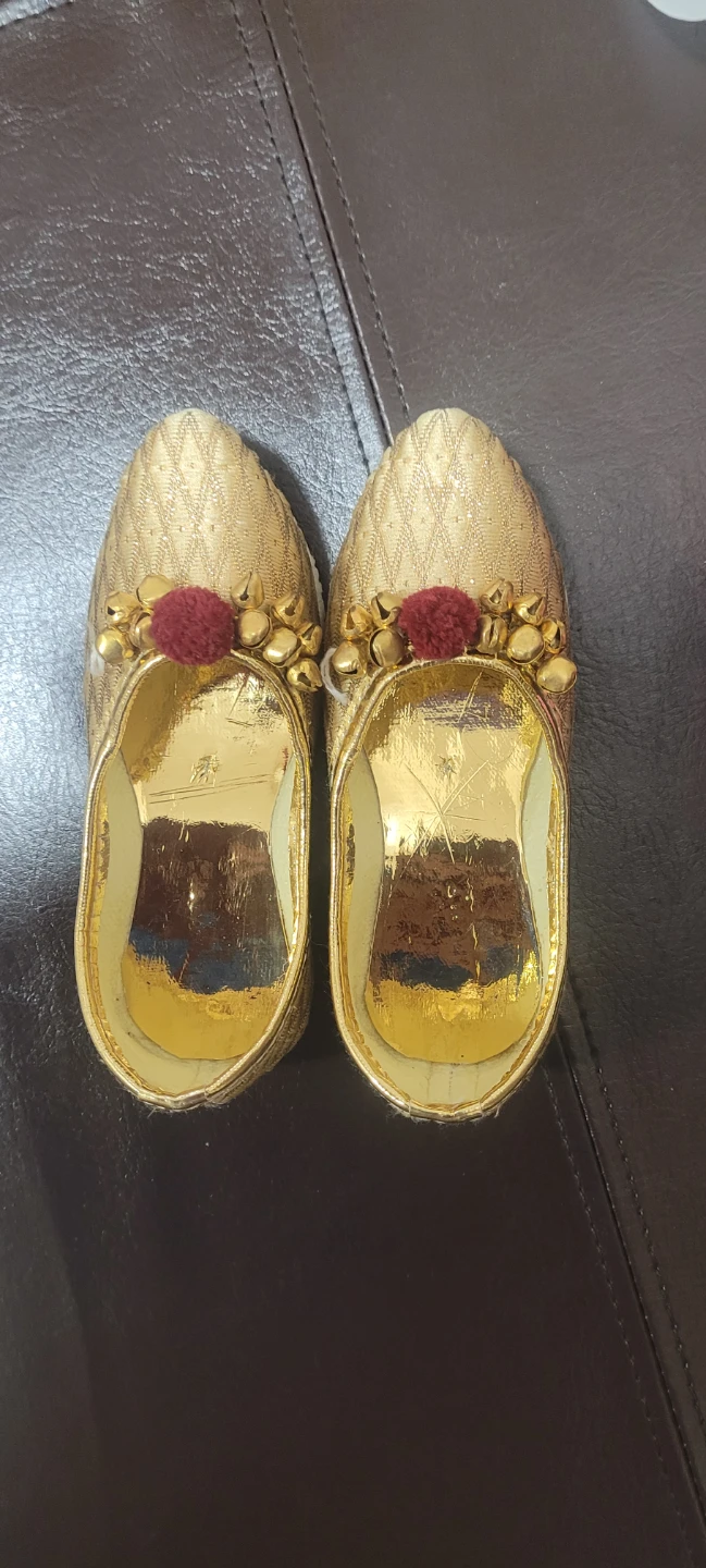 Golden Embellished Slip-On Shoes - photo 2