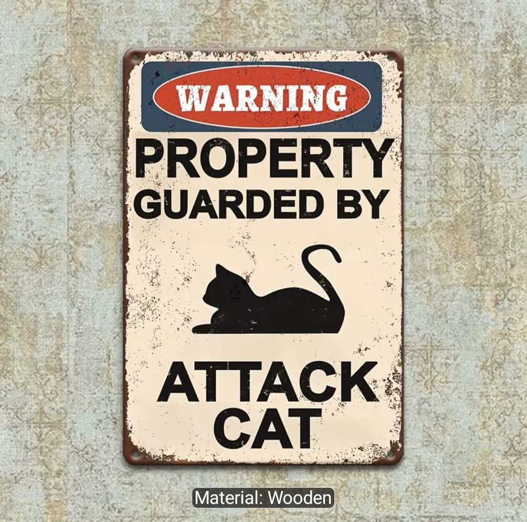 Warning Cat Sign