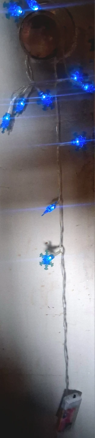 Blue Snowflake String Lights with Double A Batteries