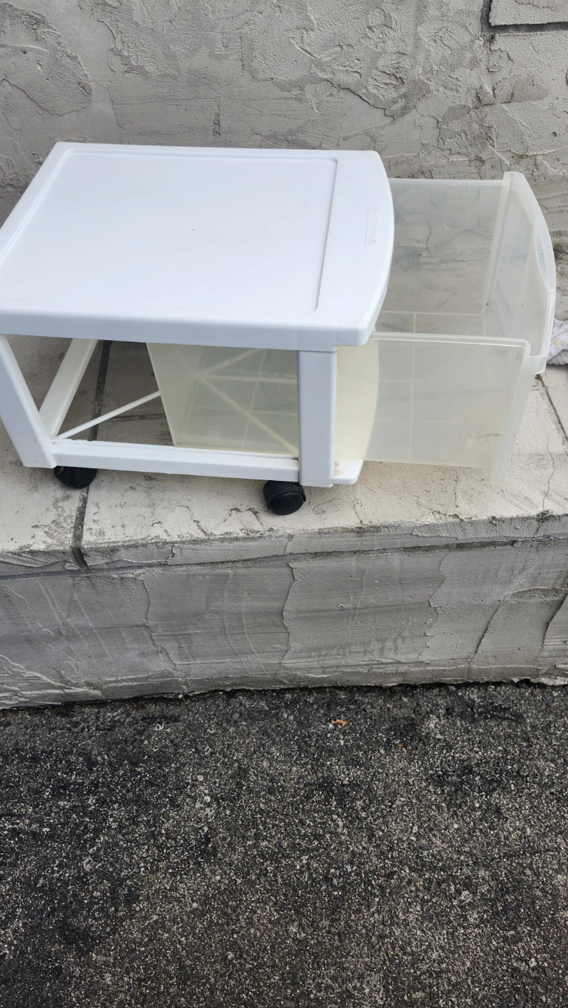 White Plastic Storage Drawer Unit with Wheels