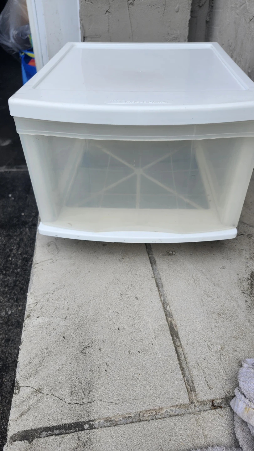 White Plastic Storage Drawer Unit with Wheels - photo 3
