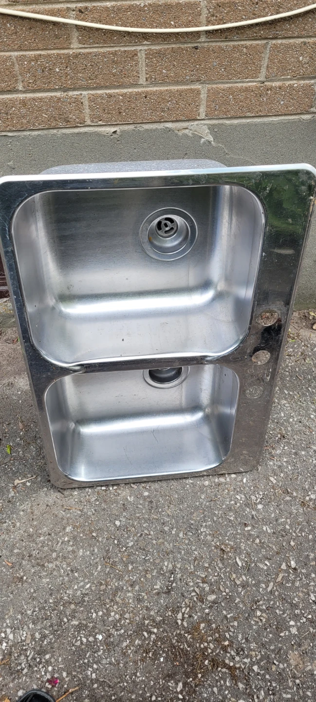 Double Stainless steel kitchen sink.