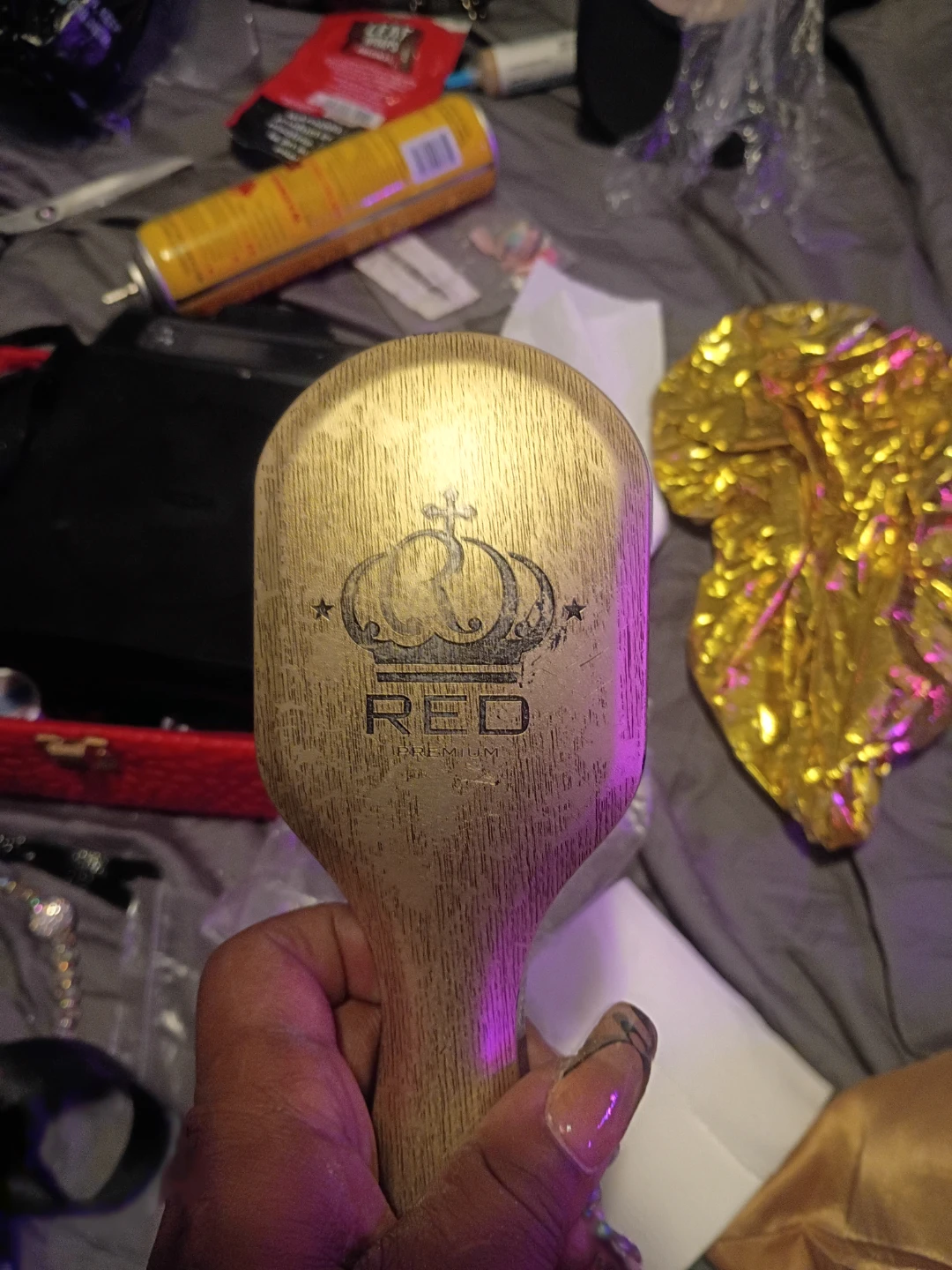 ⚽Red Premium Boar Bristle Hair Brush - photo 2