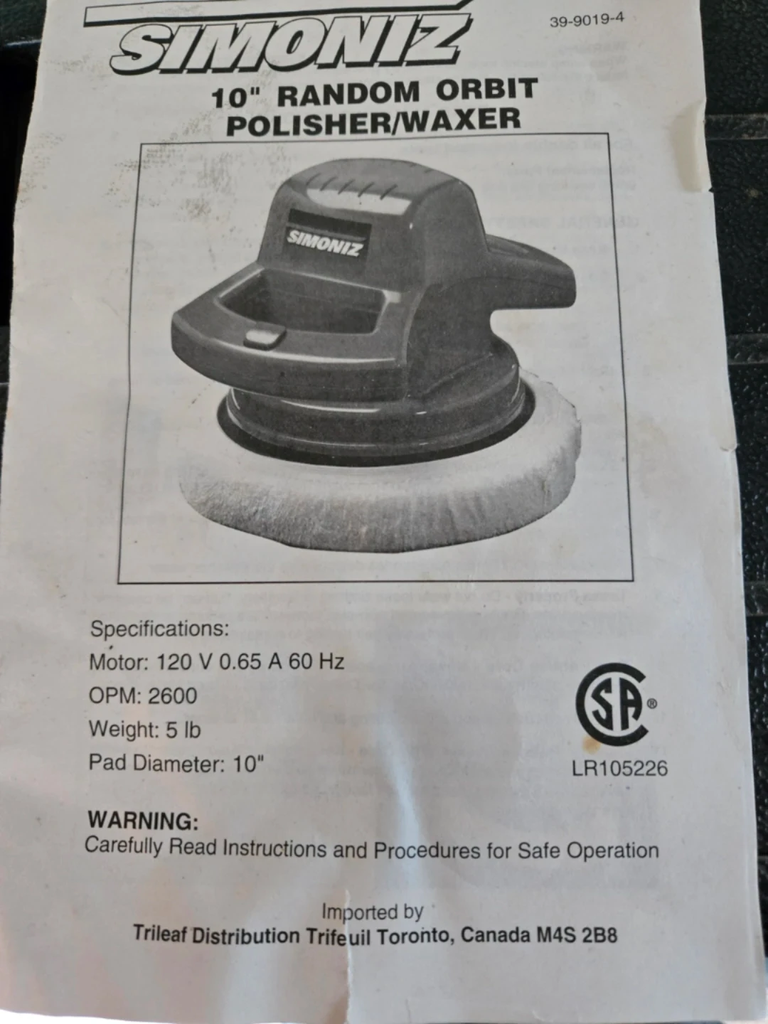 SIMONIZ 10" Random Orbit Polisher/Waxer - photo 2