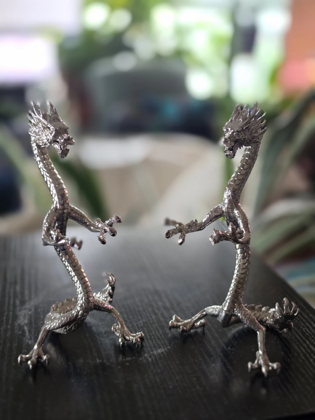 pair of Dragon with Sphere Stand