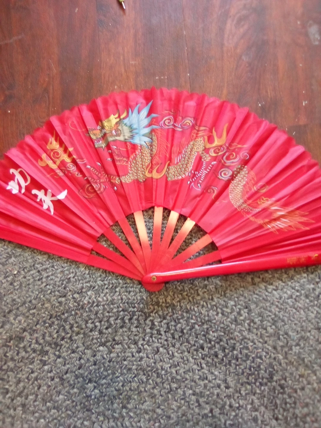 Red Dragon Folding Fan