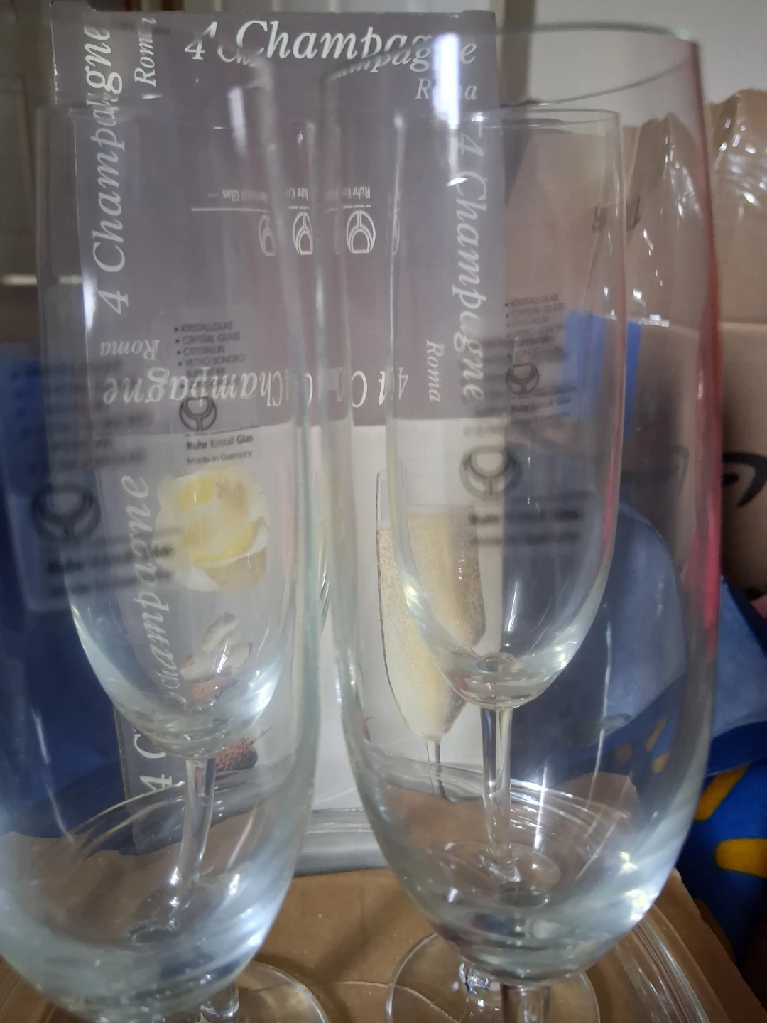 4 Champagne Glasses - Roma Crystal - photo 3