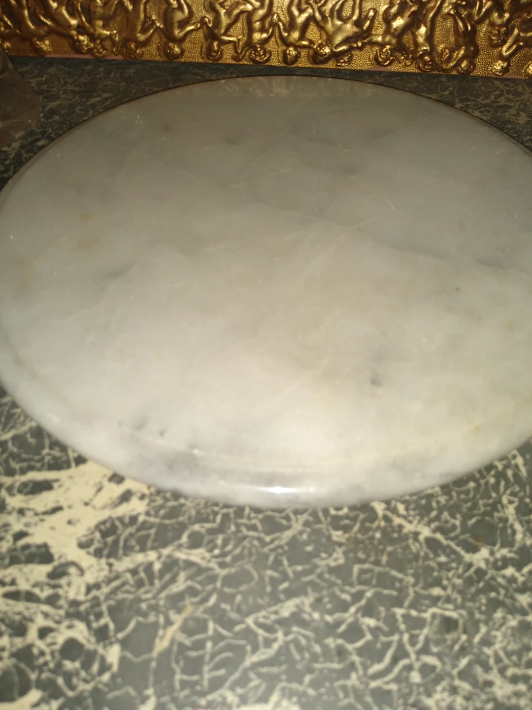 13-in round Italian marble lazy Susan - photo 2