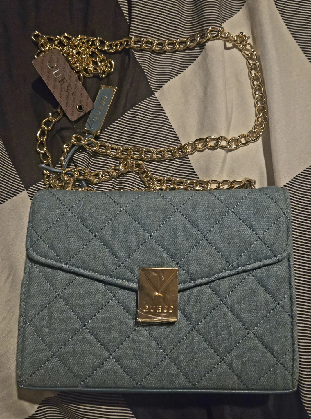 Guess Quilted Denim Shoulder Bag - photo 3
