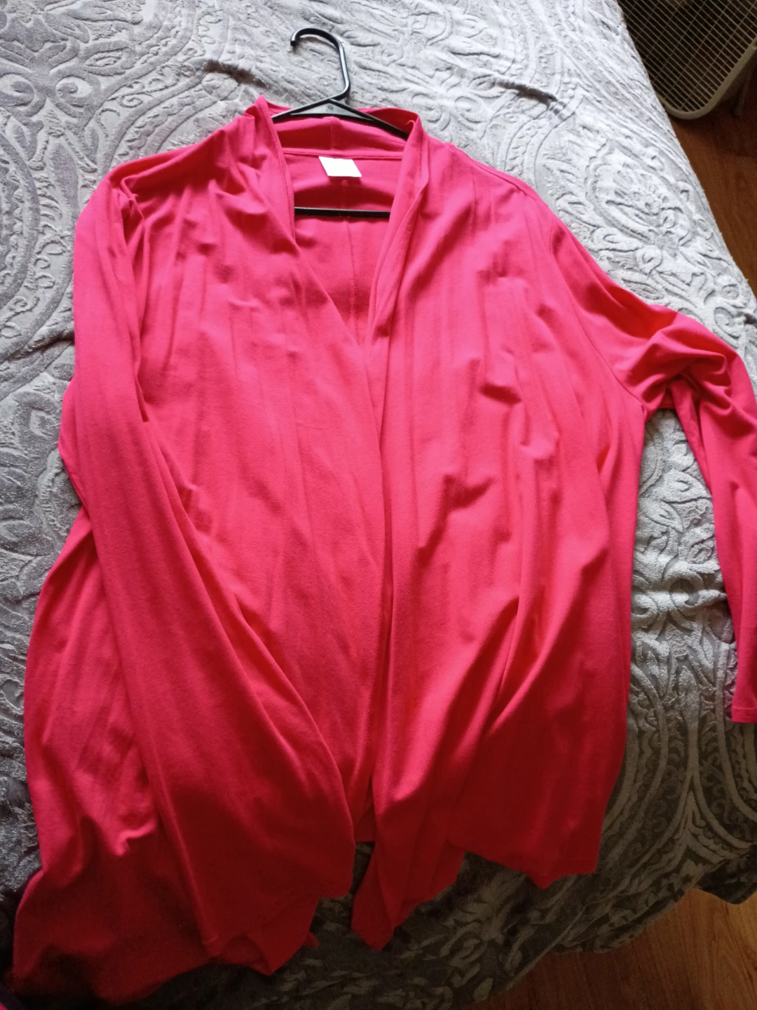 Bright Pink Open Front Cardigan