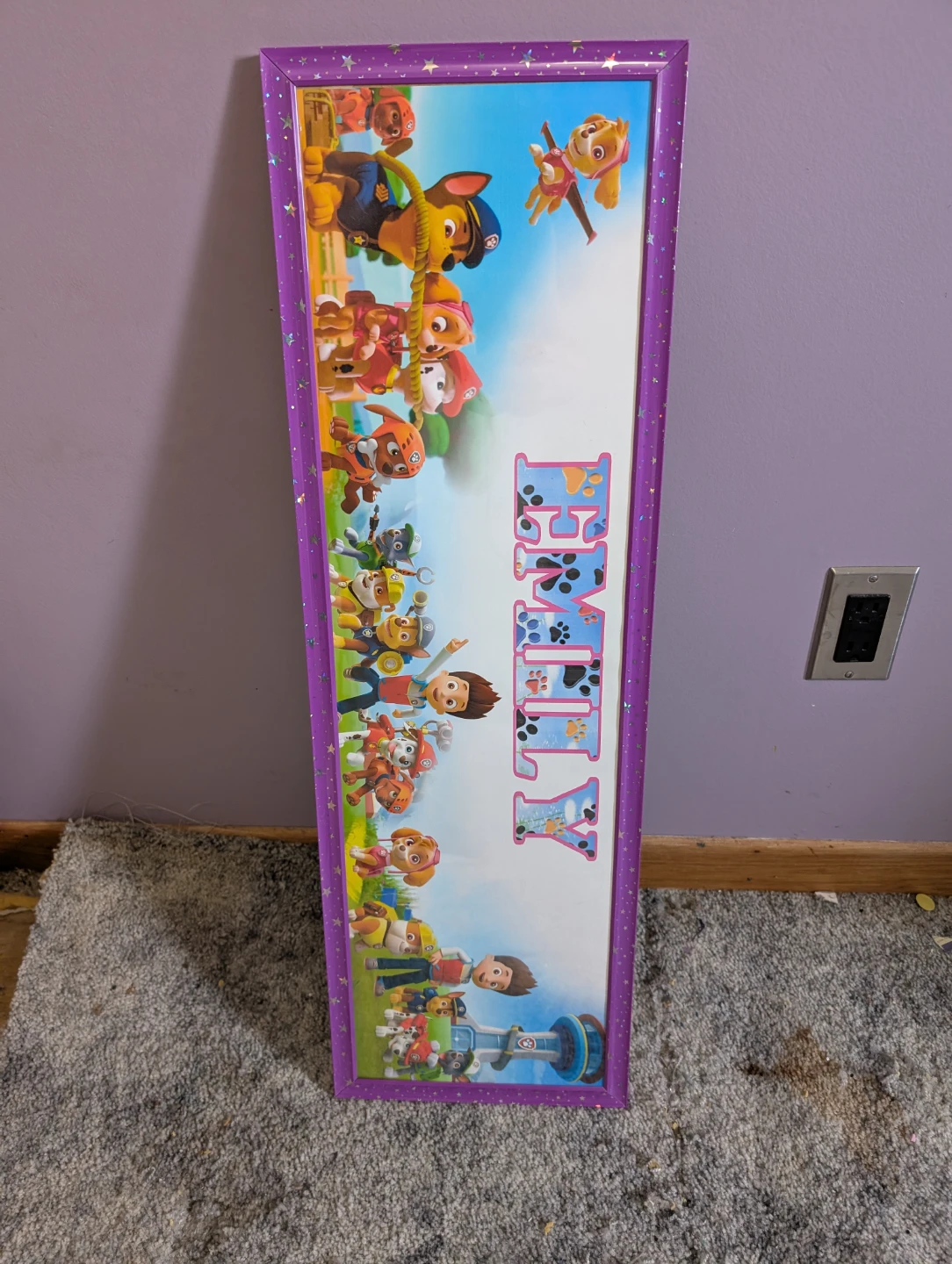 Framed picture looking for an Emily that loves Paw Patrol