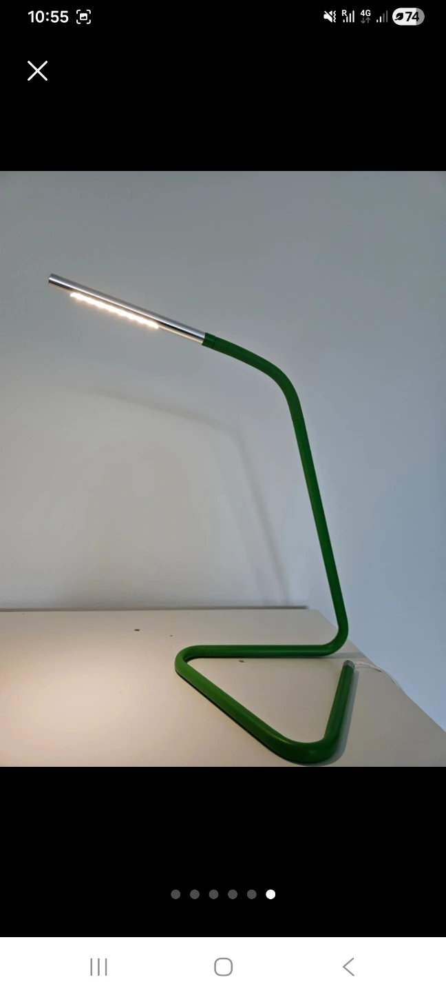 IKEA White and Green Desk with Two Chairs and Lamp - photo 2