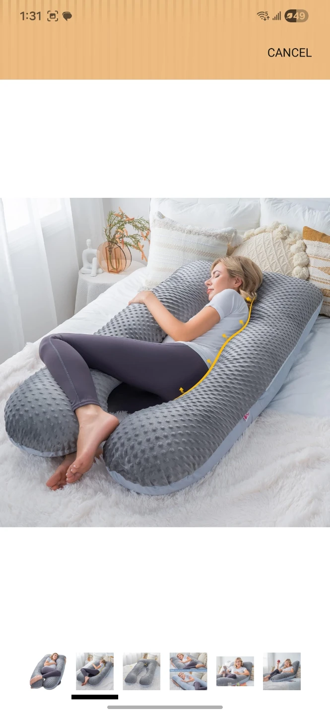 Meiz U-Shaped Pregnancy Pillow 55inch Grey & Blue - photo 3