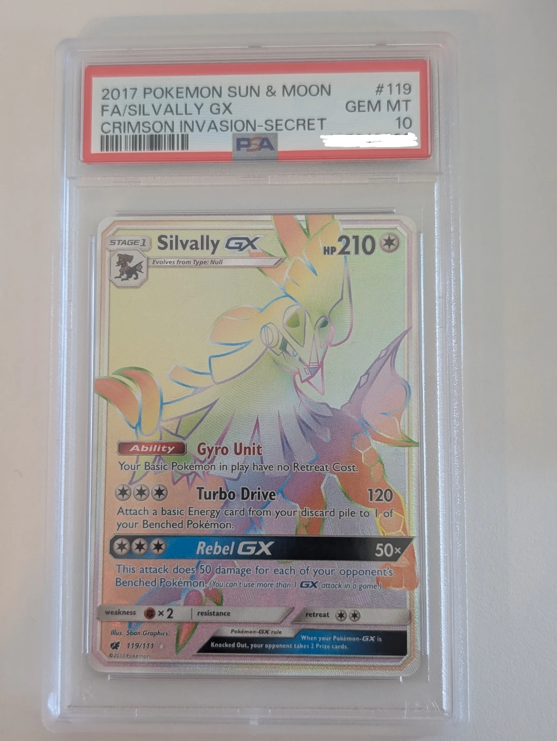 Silvally GX Cosmic Eclipse Secret Rare 119/111 PSA 10 - Pokemon