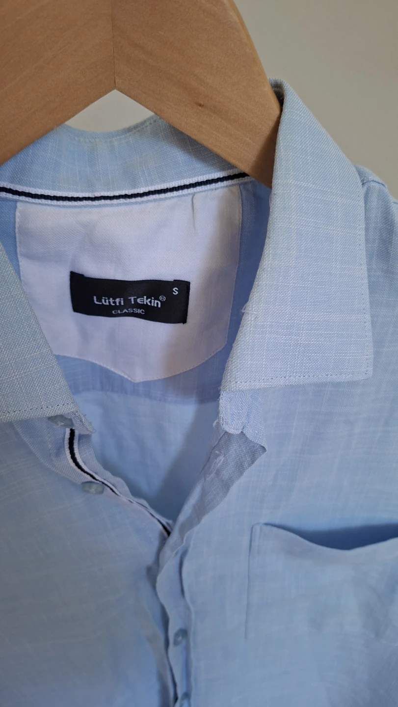Lütti Tekin Classic Light Blue Short Sleeve Shirt Size S - photo 2