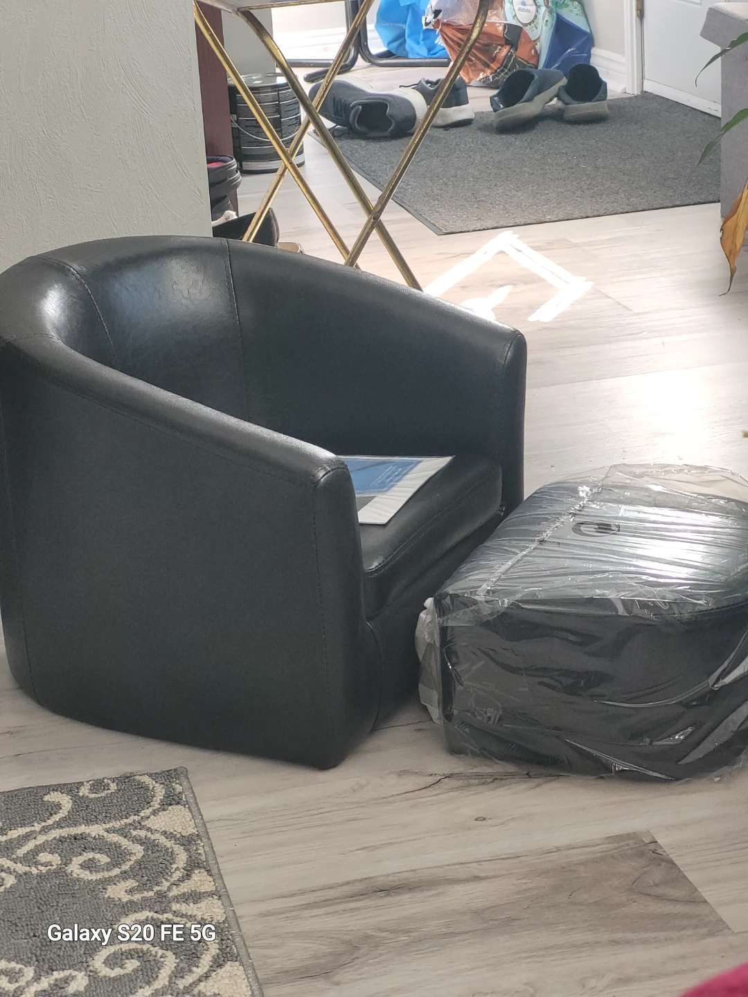 2-Piece Leather-Look Chair and Ottoman Set - photo 3