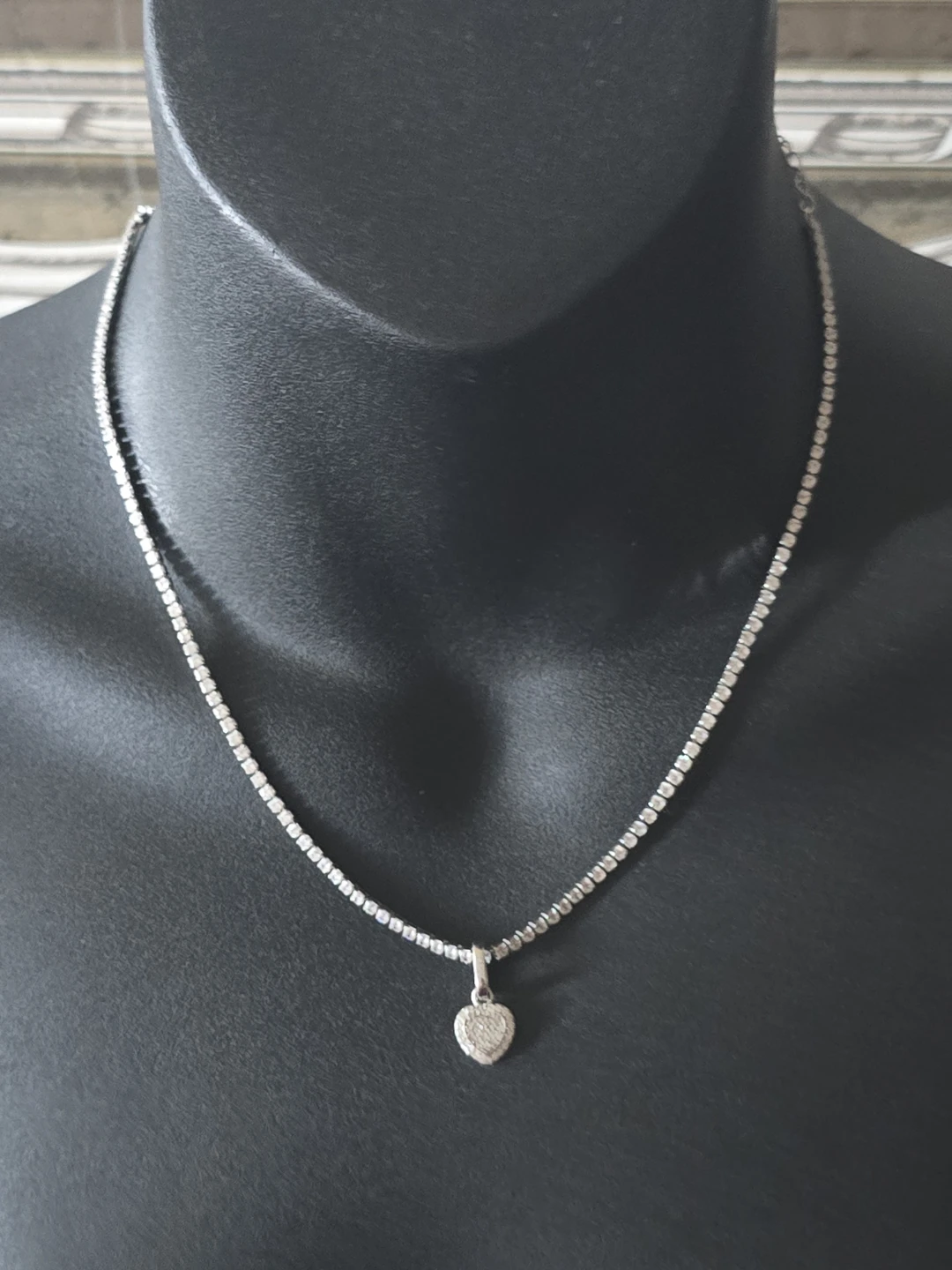 Silver 925 Heart Pendant Tennis Mossanite Chain - photo 3